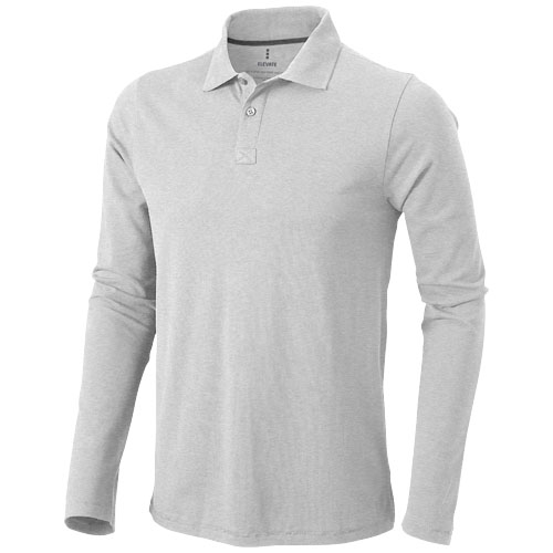 Polo publicitaire manches longues hommes 200g - OAKVILLE Gris mélangé